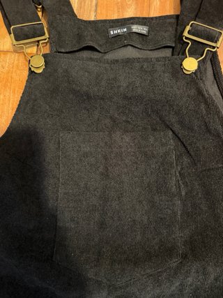 Vestido peto de pana negro SHEIN talla S
