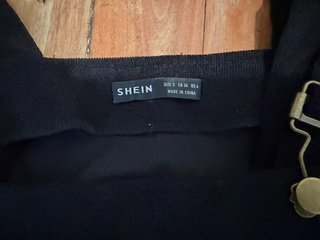Vestido peto de pana negro SHEIN talla S