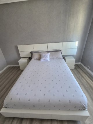 Dormitorio blanco lacado 1,35
