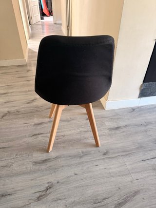 Juego de 6 sillas de comedor negras