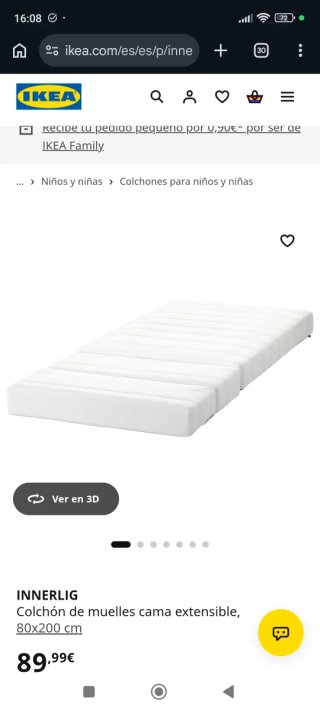 Cama infantil extensible IKEA + colchón