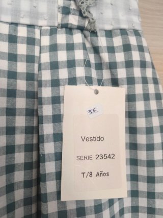 Vestido ceremonia niña Vichy T.8 Babyferr.