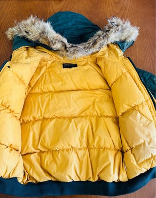 Abrigo vintage joya verde y amarillo