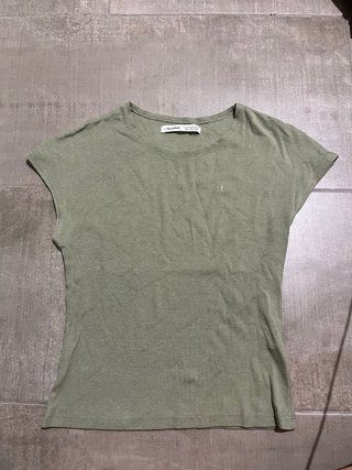 Camiseta Pull&Bear verde manga corta Talla M