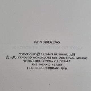 I versi satanici Rushdie Prima edizione 1989