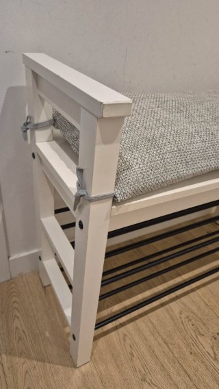 Banco zapatero Ikea blanco y gris
