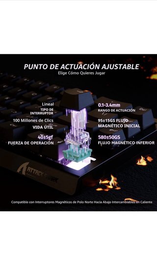ATTACK SHARK X68 HE Teclado 8000Hz Rapid Trigger