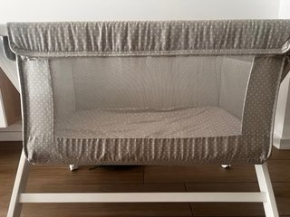 Minicuna bebé gris/beige con estampado