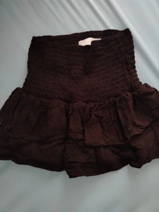 Falda marrón Zara con elástica volantes talla úni