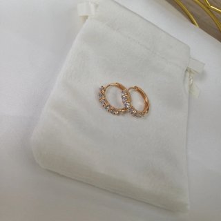 Pendientes Aro Pequeño Circonitas Chapado Oro
