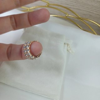 Pendientes Aro Pequeño Circonitas Chapado Oro