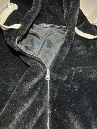 Giacca Pelliccia Ecologica Nera