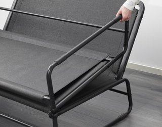 Sofá Cama Gris Oscuro/Negro