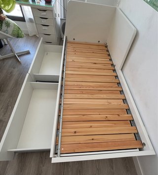 Cama individual extensible blanca