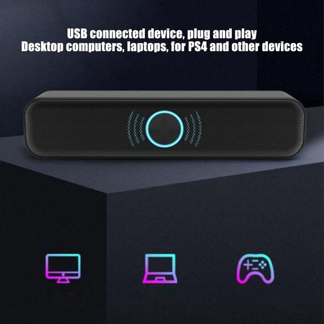 Barra de Sonido Altavoz PC Negro