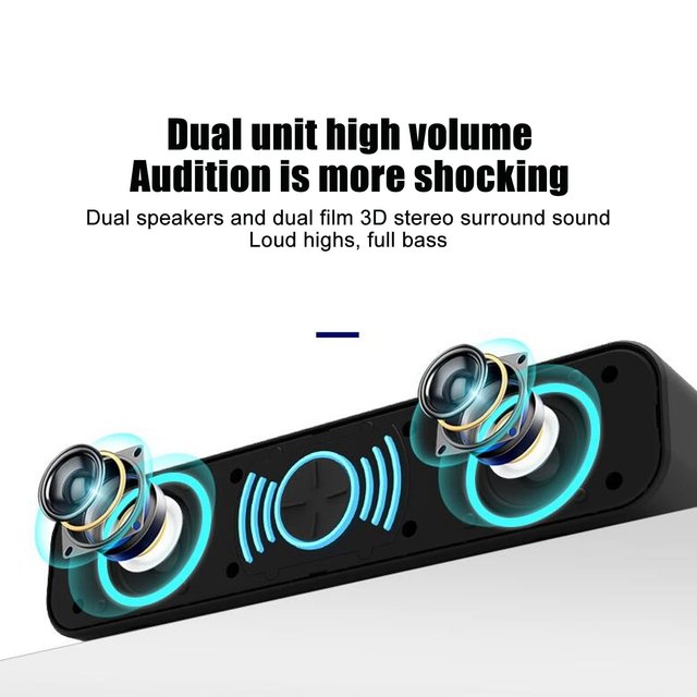 Barra de Sonido Altavoz PC Negro