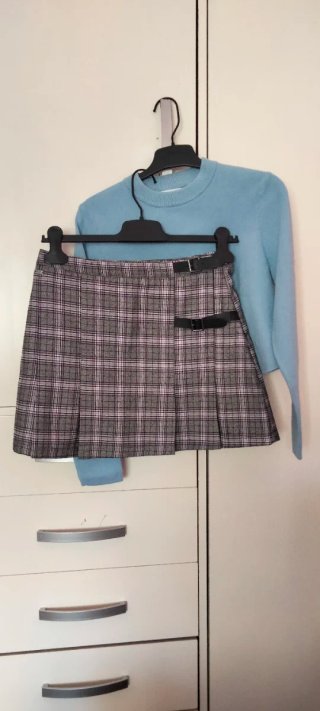Conjunto Pull Beat Falda Plisada Tartán