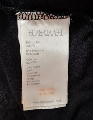 Supertrash / Blusa de encaje negro M