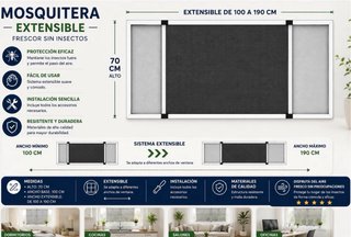 Mosquitera extensible aluminio blanco
