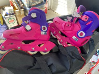 Patines ajustables rosas y morados