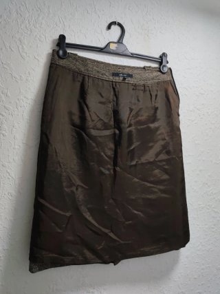 Falda ZARA BASIC Mujer Talla 38 Marrón