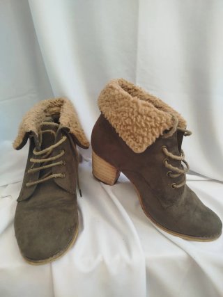 Botines Marypaz kaki borreguito talla 36