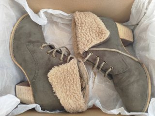 Botines Marypaz kaki borreguito talla 36