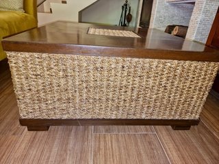 Mesa Centro Madera y Ratán
