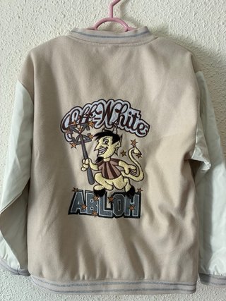 Chaqueta universitaria Off White Beige