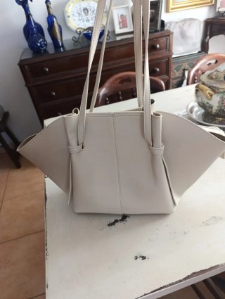 Bolso de piel sintética, beige claro