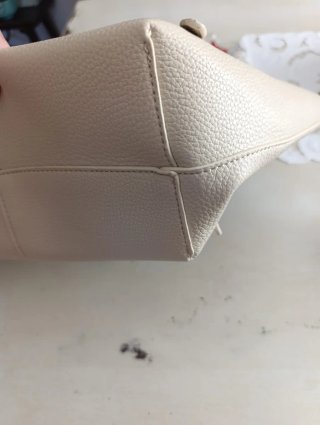 Bolso de piel sintética, beige claro