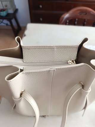 Bolso de piel sintética, beige claro