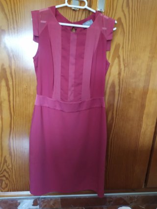 Vestido cóctel color coral