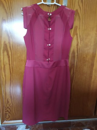 Vestido cóctel color coral