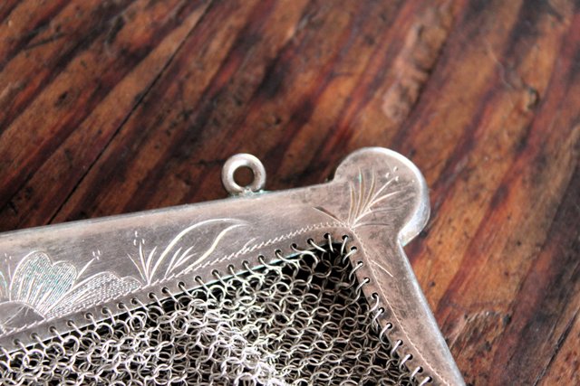 Bolso Malla Plata Antiguo