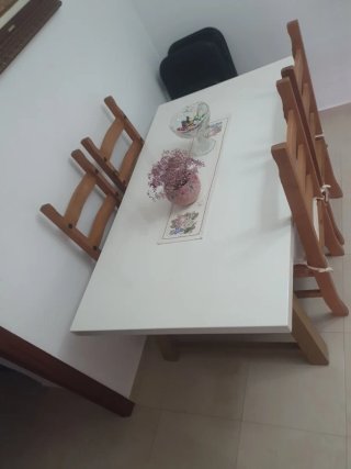 Mesa Comedor Madera Blanca 160x90