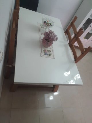Mesa Comedor Madera Blanca 160x90