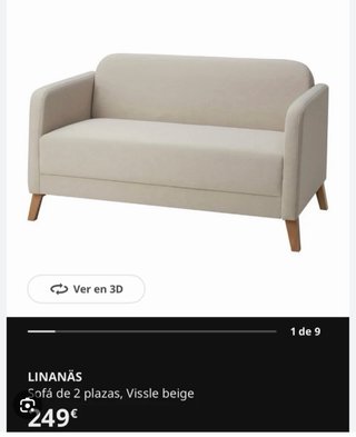 Sofá 2 plazas IKEA LINANÄS beige
