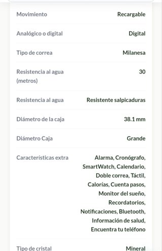 Reloj Lotus Smartwatch Mujer Digital Plata