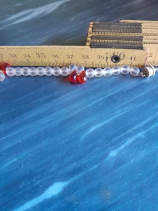 Collana cristalli bianchi e rossi