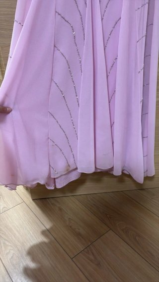 Vestido fiesta rosa pedrería talla S