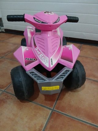 Moto Eléctrica Infantil Feber Quad Racy Rosa