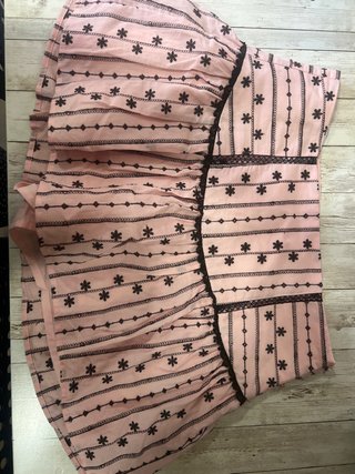 Falda Pantalón Zara Bordada Rosa