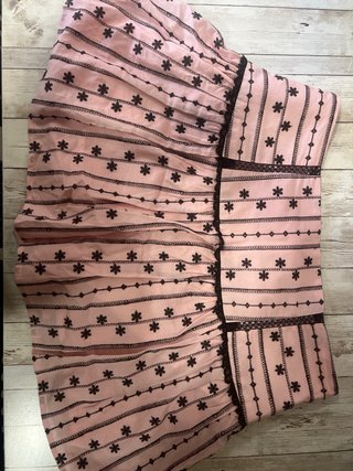 Falda Pantalón Zara Bordada Rosa
