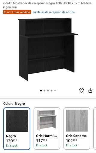 Mostrador de madera color roble