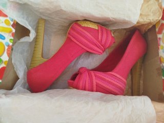 Zapatos Peep Toe Coral Talla 36