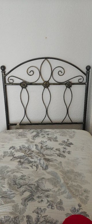 Cabecero forja cama 90 negro/dorado