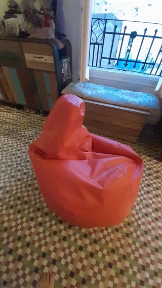Puff sillón pera en piel XL