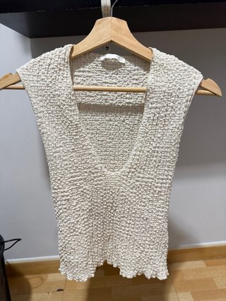 Top Zara tirantes color crudo S