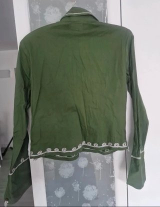 Camisa verde Flamenco bordada plata15